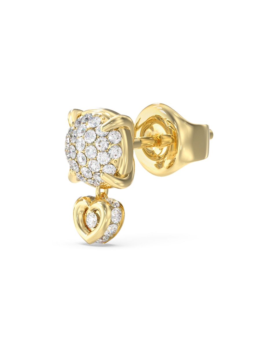 Aretes cortos de corazón Love con acabado Pavé Circonita 3