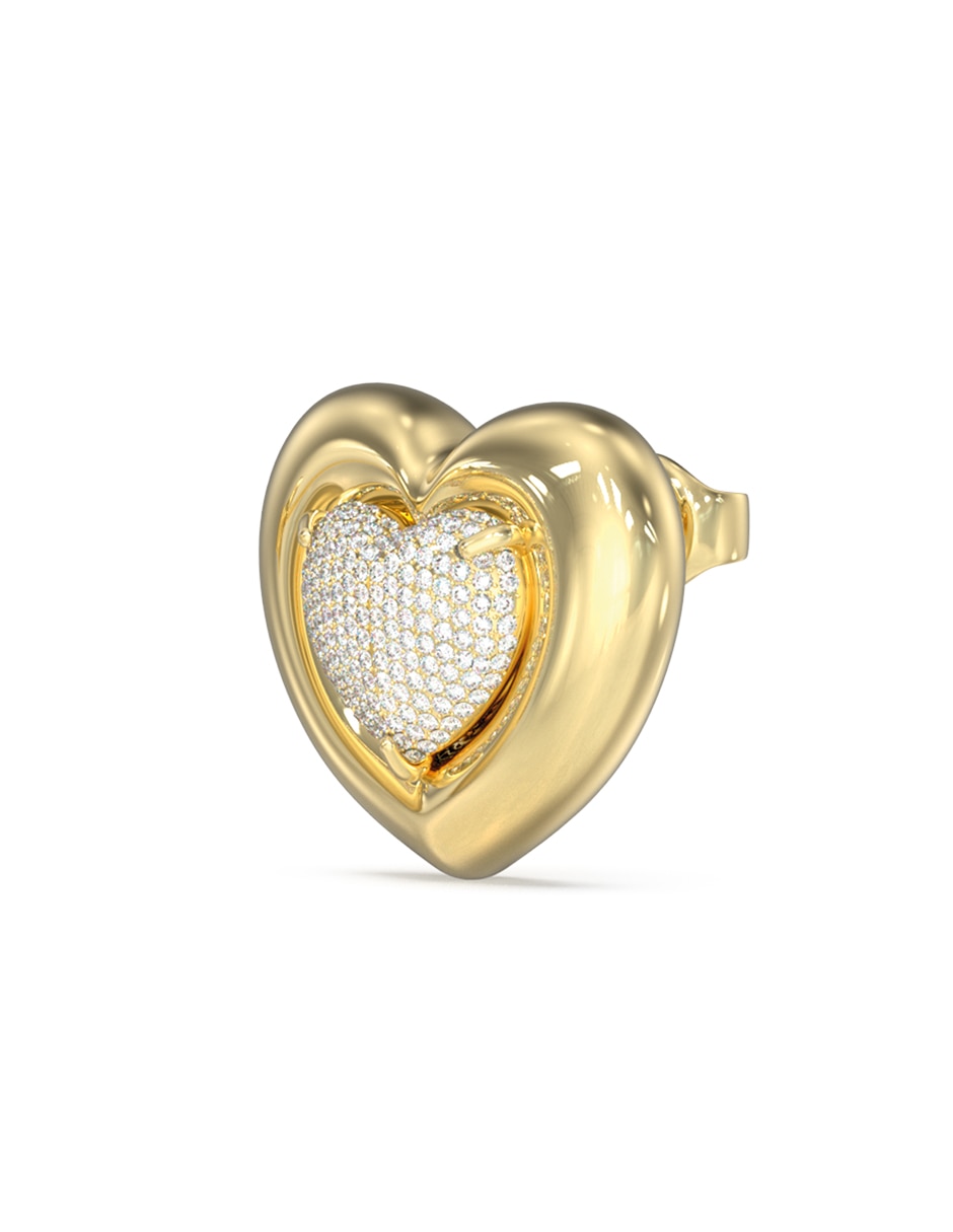 Aretes cortos de corazón Love con acabado Pavé Circonita 3