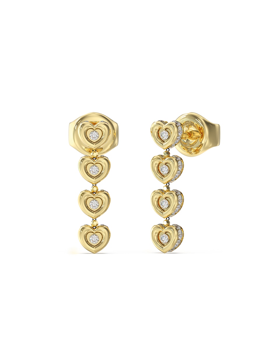 Aretes cortos de corazón Love con acabado Pavé Circonita