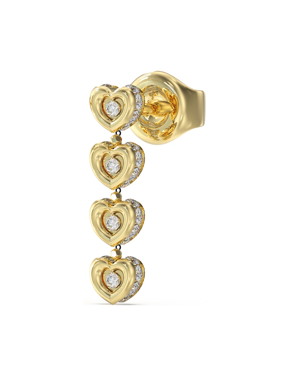 Aretes cortos de corazón Love con acabado Pavé Circonita 3