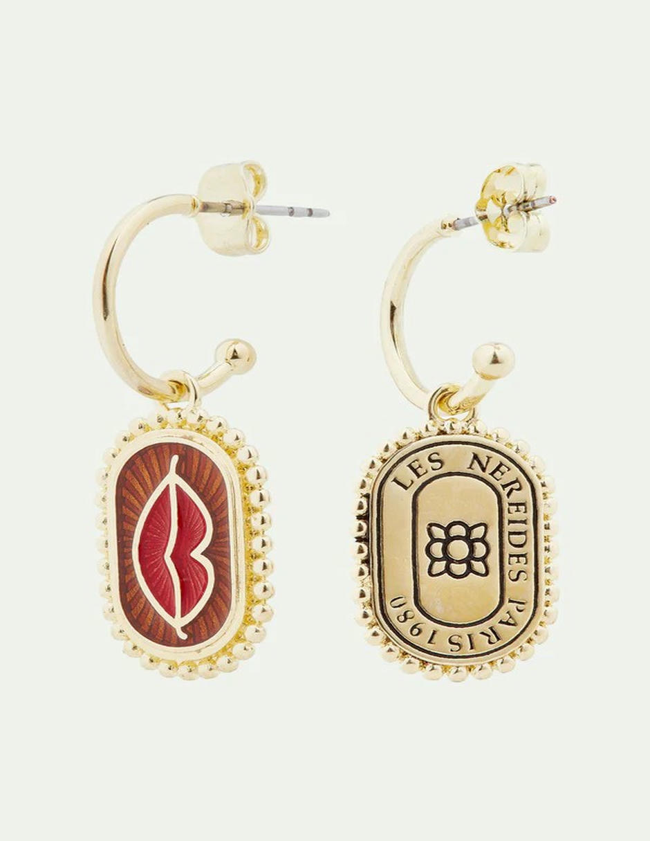 Aretes de aro de ojo Art of Divination con acabado baño de oro 2