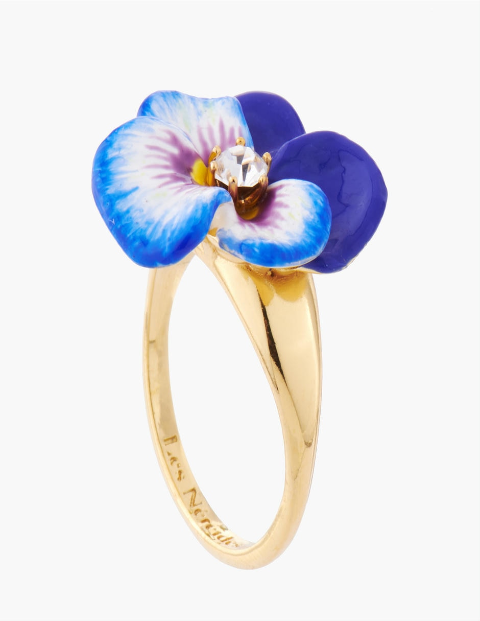 Anillo de flor Mil pensamientos cristal esmaltado 2