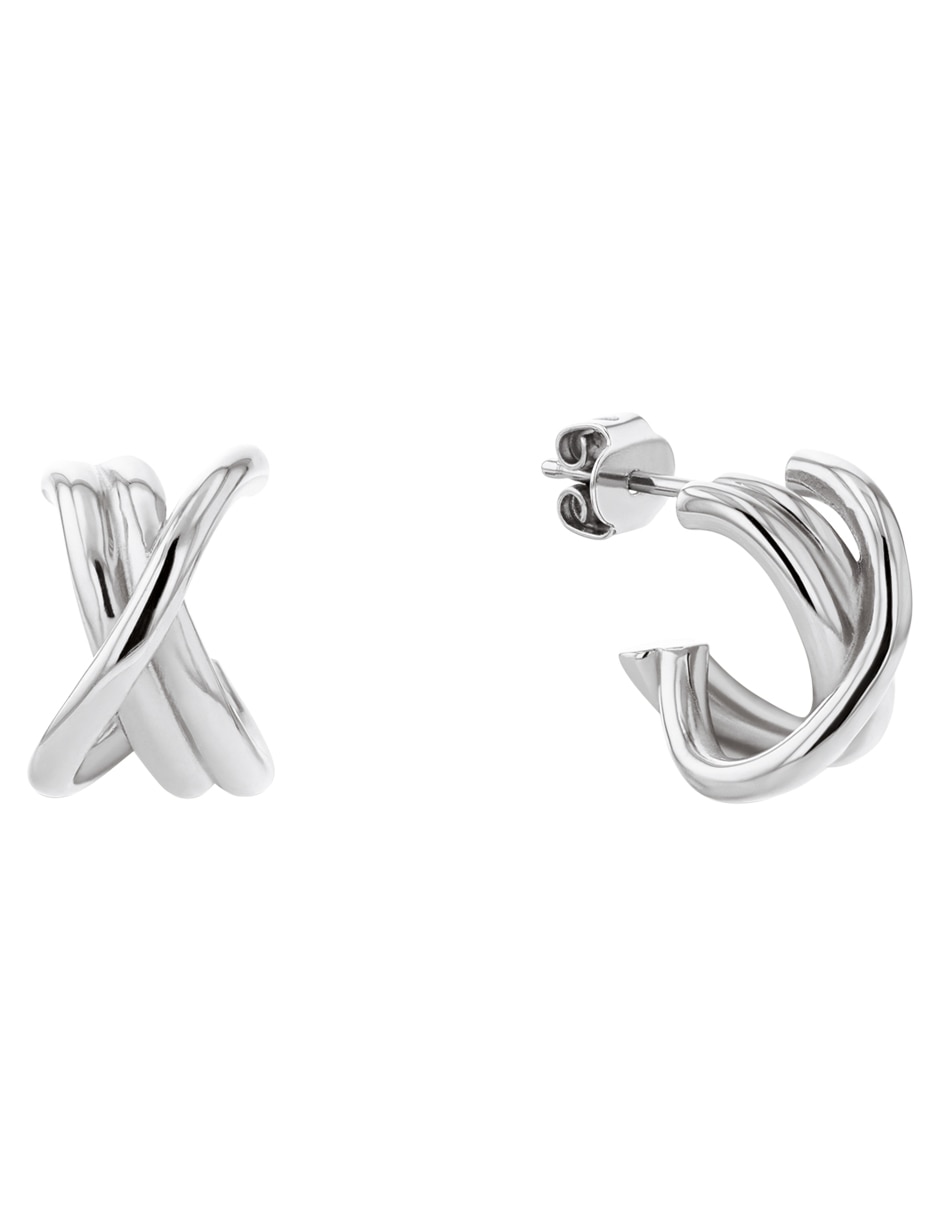 Aretes cortos Nautical Knot con acabado brillante