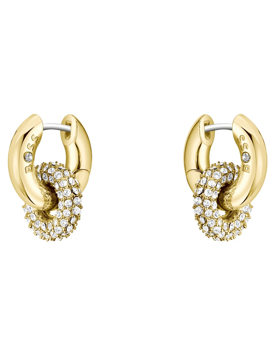 Aretes cortos Live Precious con acabado brillante cristal 2