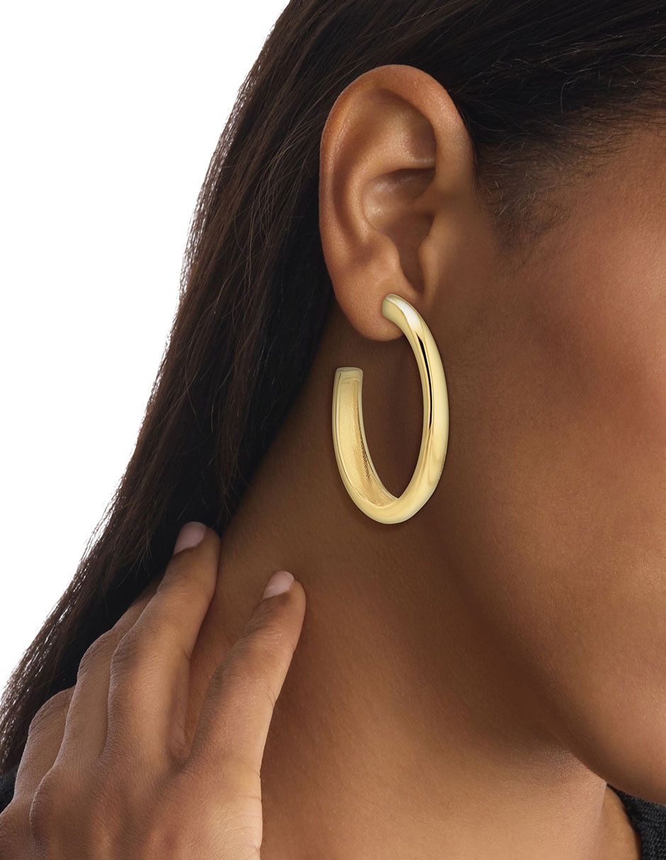 Aretes de aro Modern Purity con acabado 3