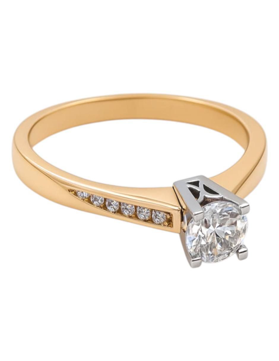 Anillo multi gemas circular 14 k de oro amarillo zirconia pulido 2