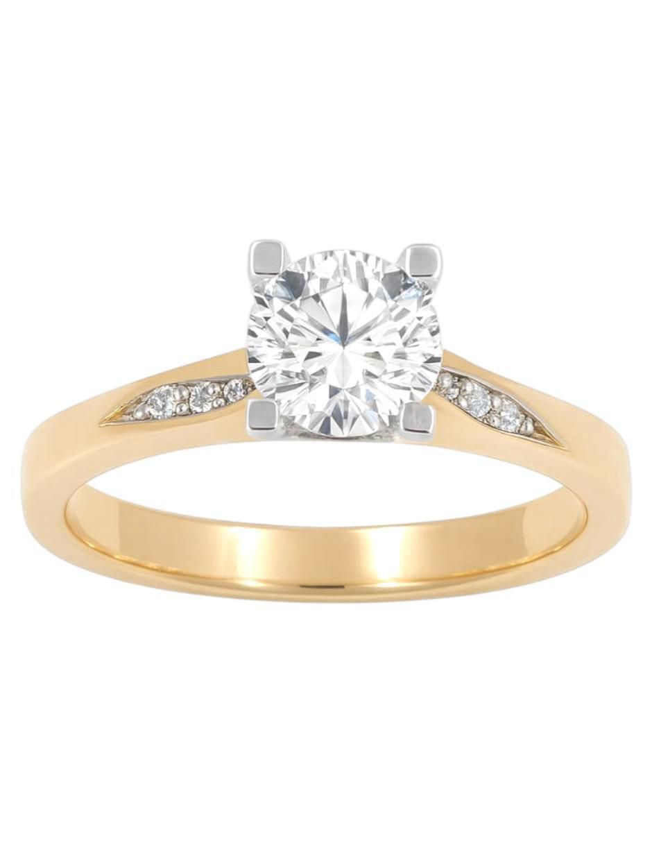 Anillo multi gemas circular 14 k de oro amarillo zirconia pulido 4