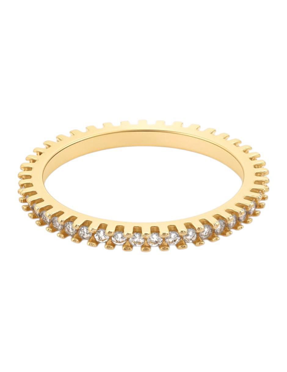 Anillo multi gemas circular 14 k de oro amarillo zirconia pulido 2