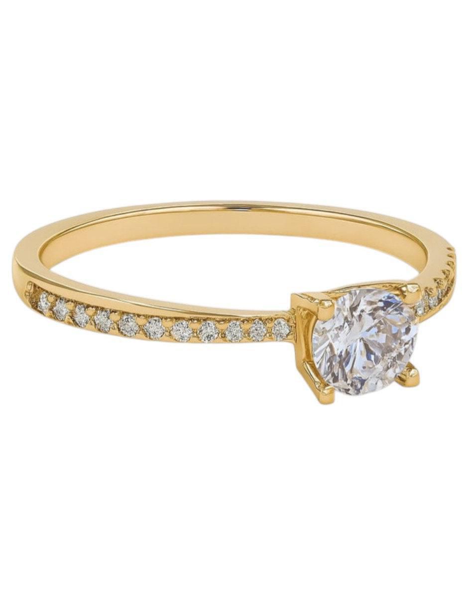 Anillo multi gemas circular 14 k de oro amarillo zirconia pulido 2