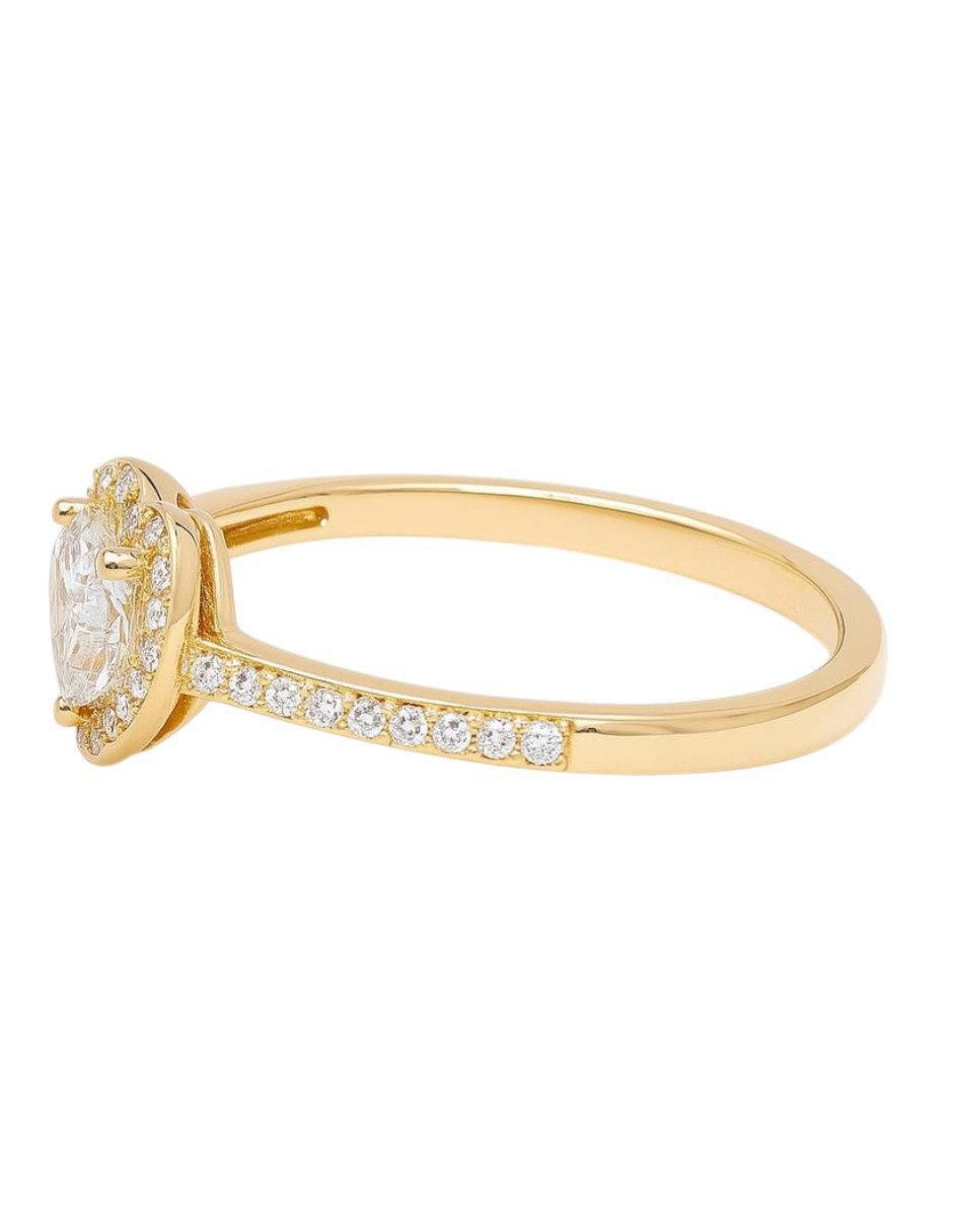 Anillo multi gemas de corazón 14 k de oro amarillo zirconia pulido 3