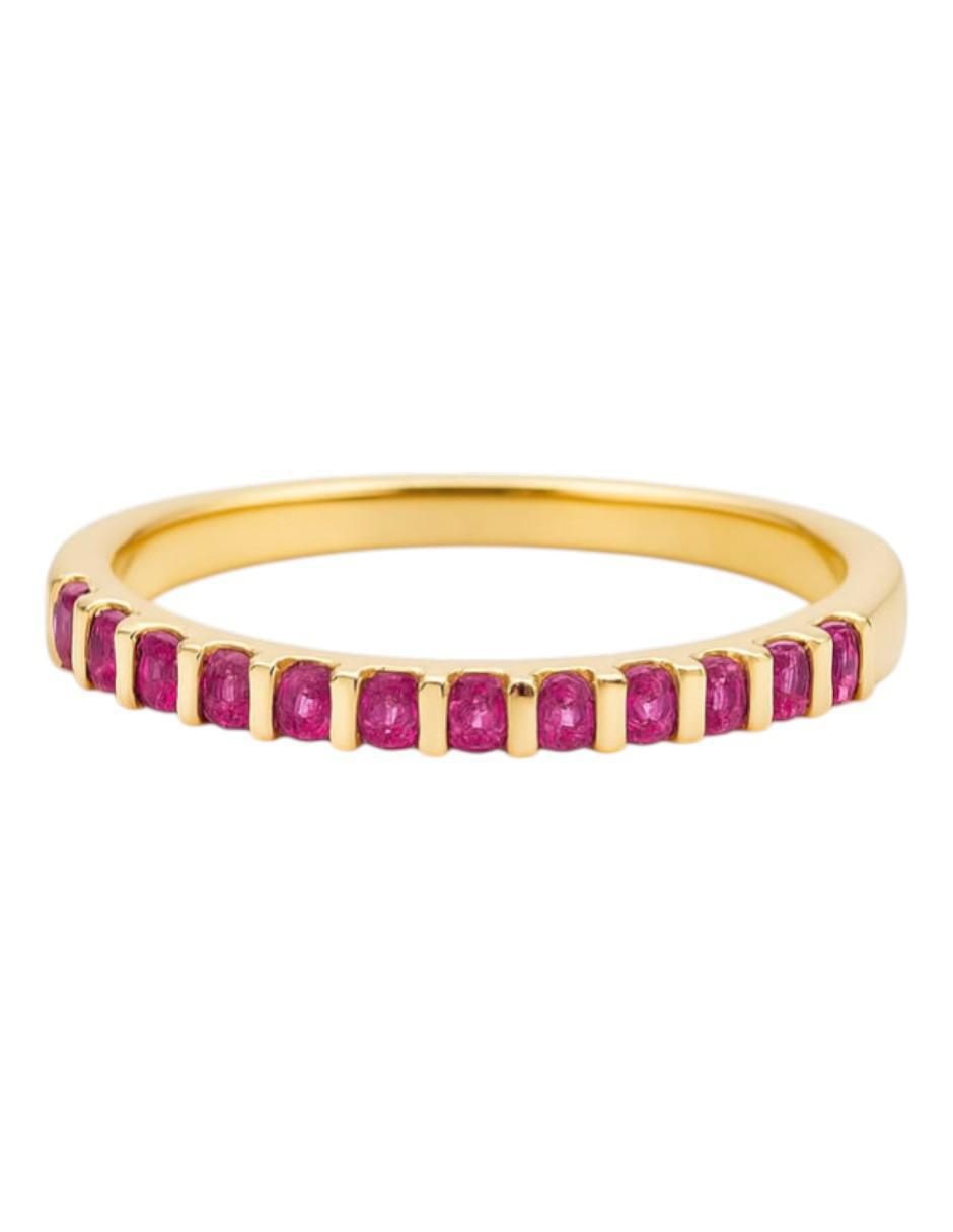Anillo multi gemas circular 14 k de oro amarillo zirconia pulido