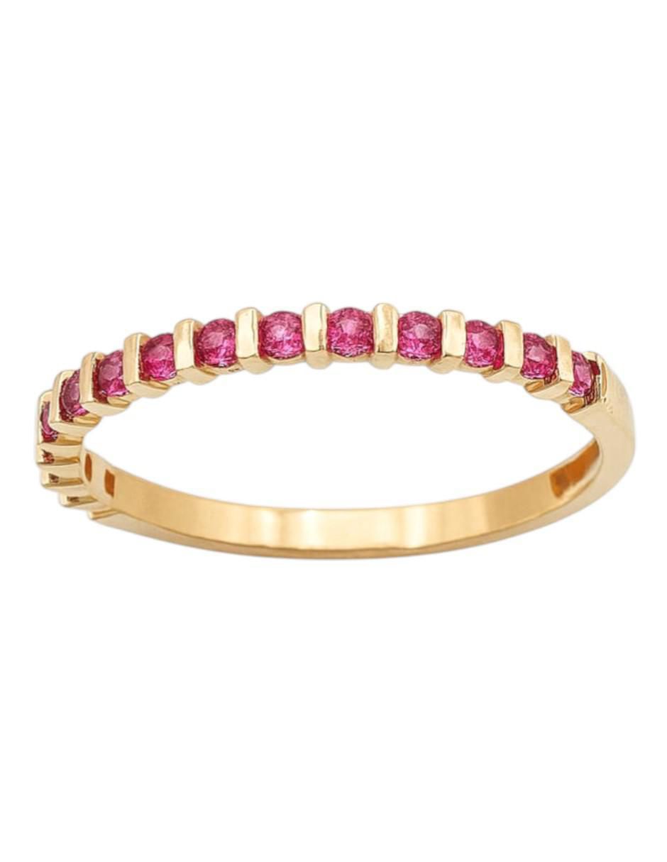 Anillo multi gemas circular 14 k de oro amarillo zirconia pulido 2