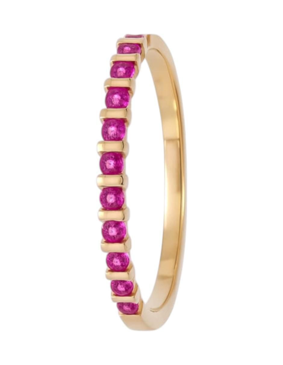 Anillo multi gemas circular 14 k de oro amarillo zirconia pulido 3