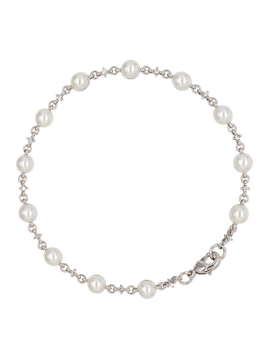 Pulsera con acabado baño rodio
