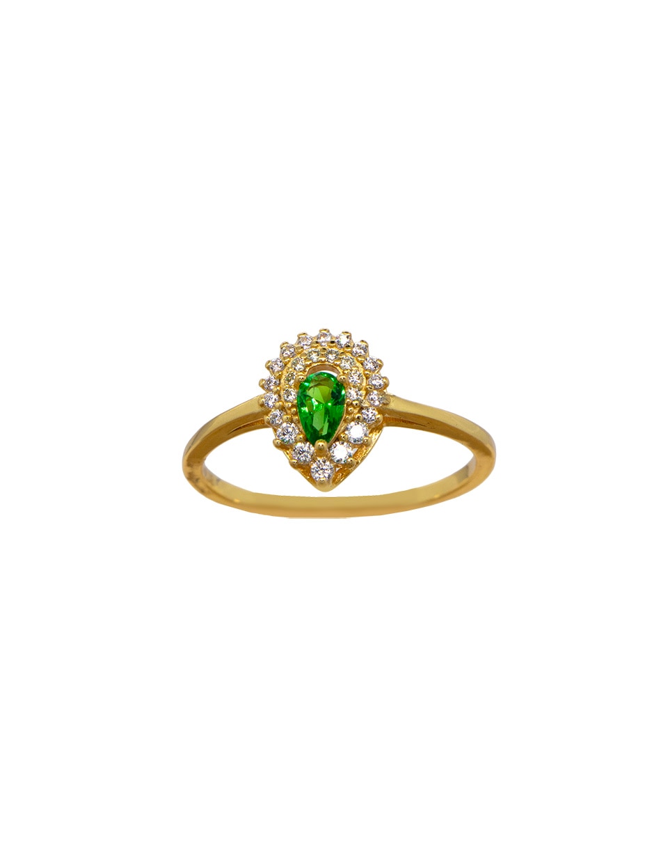 Anillo de gota P 925 de plata zirconia pavé