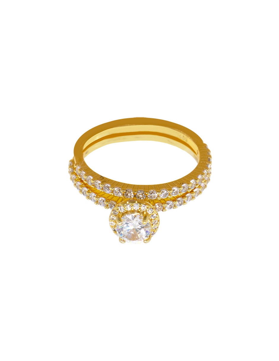 Set anillo circular Forever Us P 925 de plata zirconia pavé