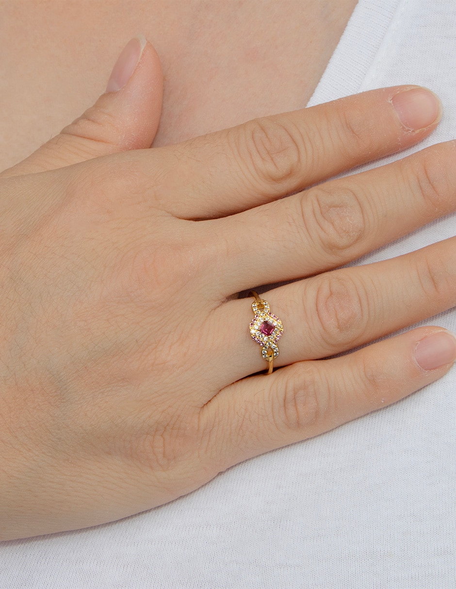 Anillo circular P 925 de plata zirconia pavé 4
