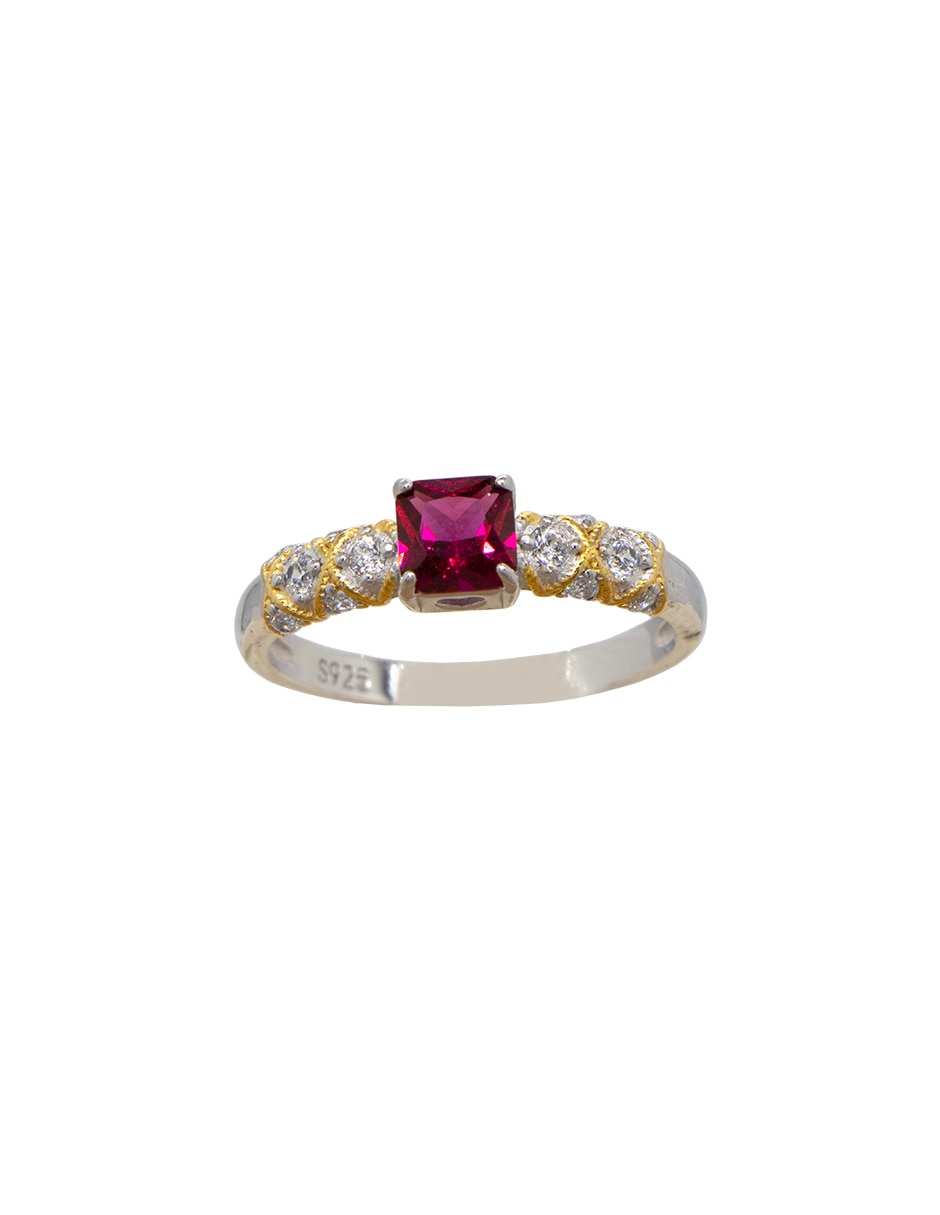 Anillo circular P 925 de plata zirconia pavé