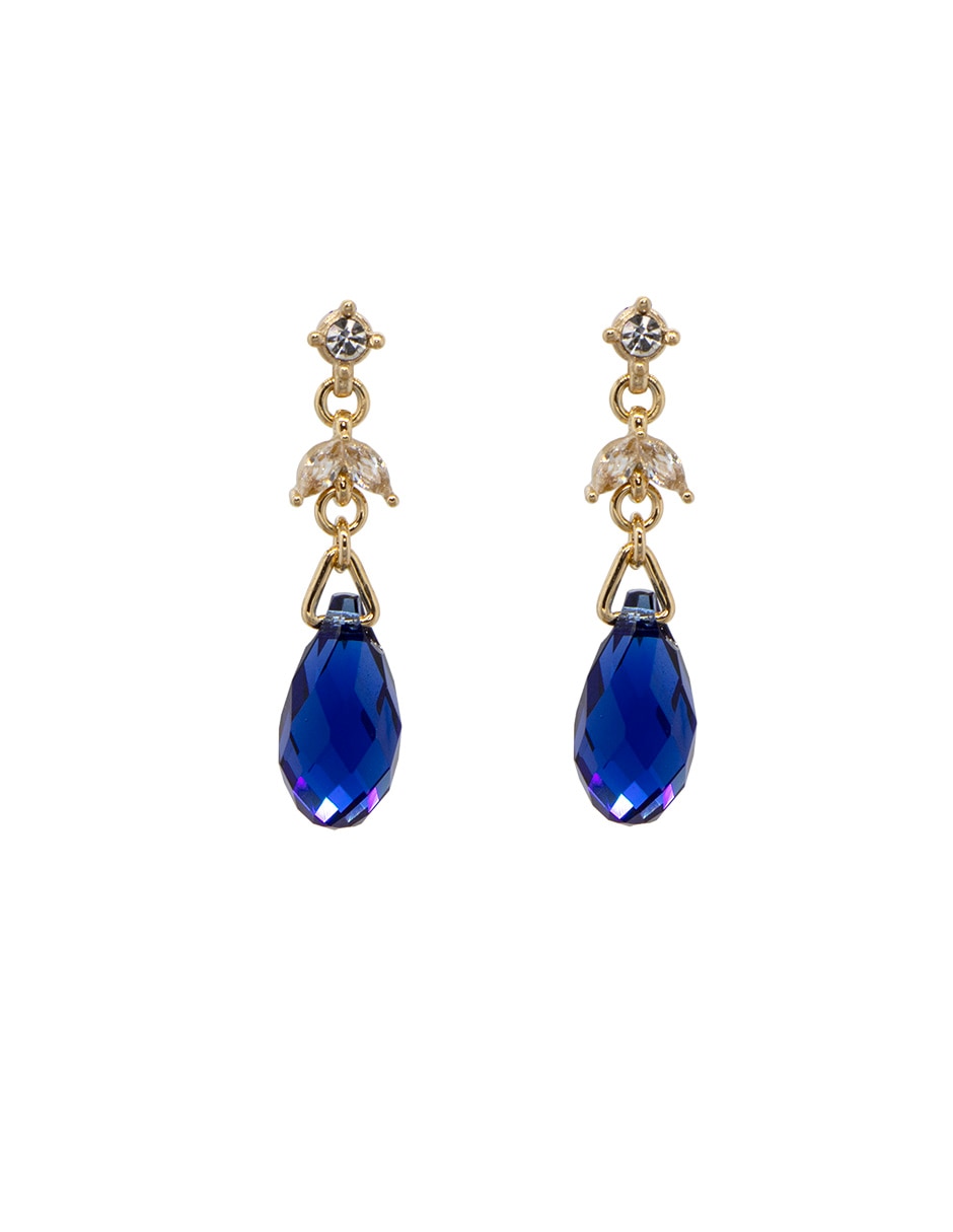 Aretes cortos de gota Briolettes con acabado pavé