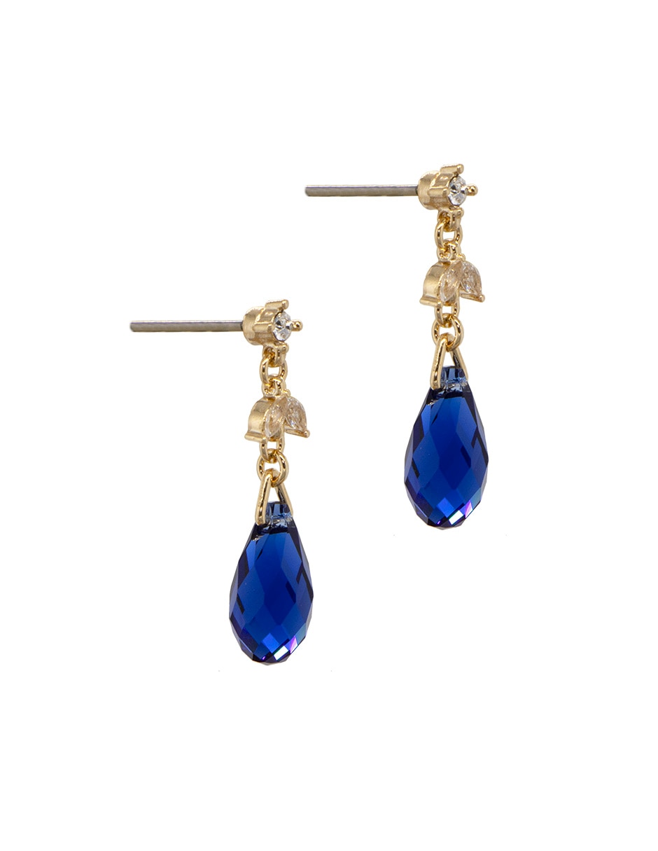 Aretes cortos de gota Briolettes con acabado pavé 2