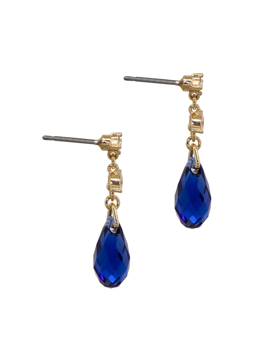 Aretes cortos de gota Briolettes con acabado pavé 3