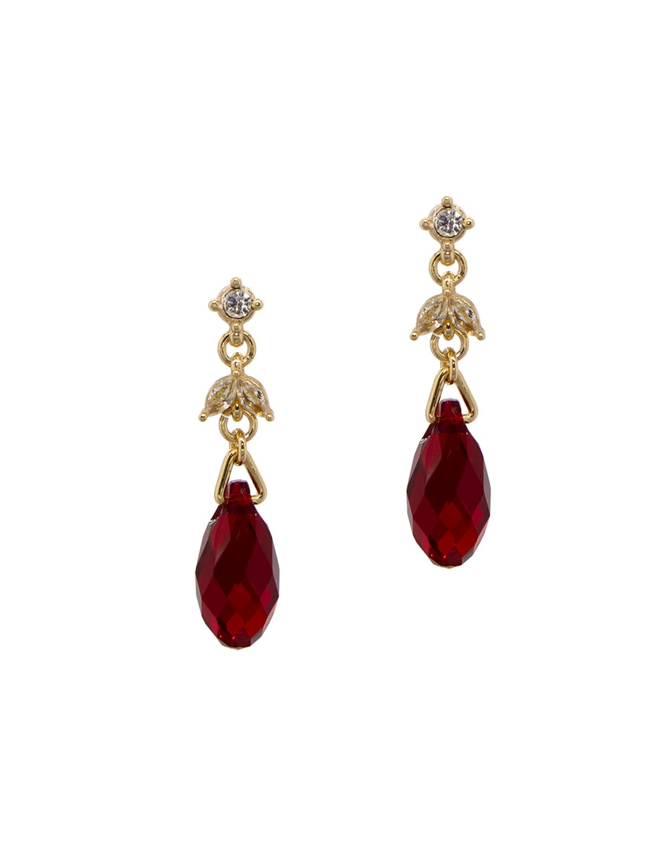 Aretes cortos de gota Aarré Briolettes con acabado pavé cristal