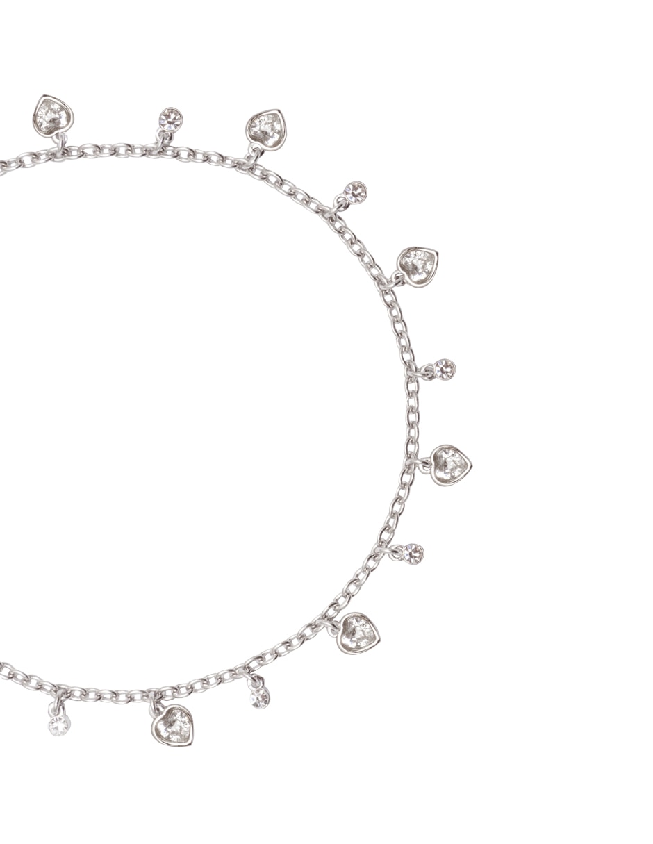 Pulsera Charms zirconia con acabado baño rodio 2