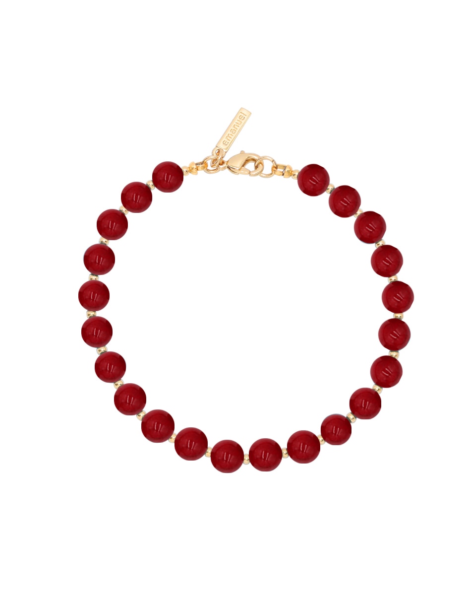 Pulsera Jade Rojo con acabado pulido