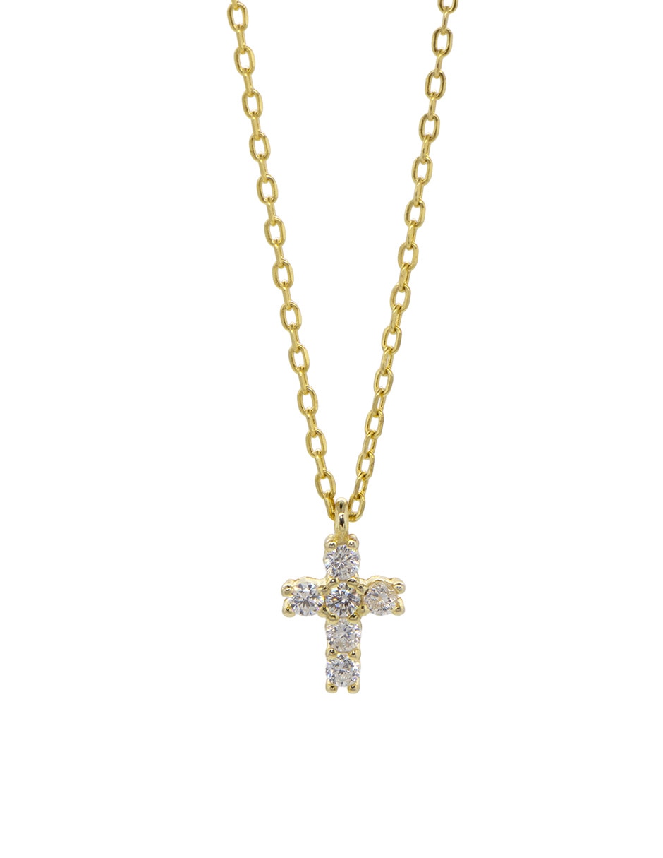 Collar con dije de cruz de plata P 925