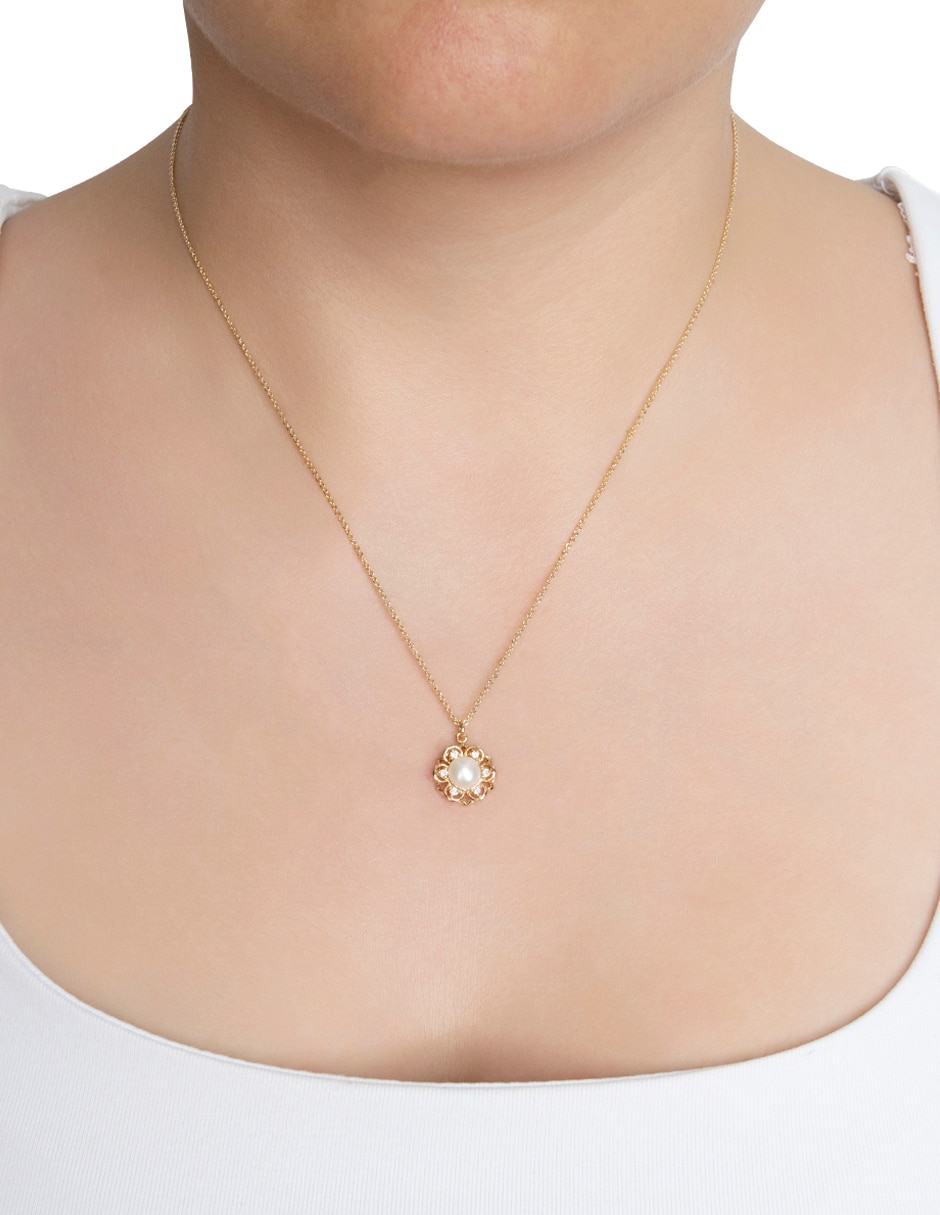 Collar con dije de flor Filigrana de plata P 925 3