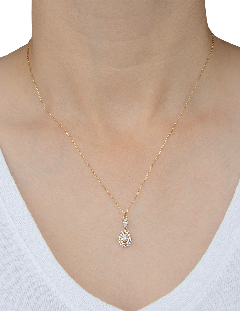 Collar con dije de gota de plata P 925 3