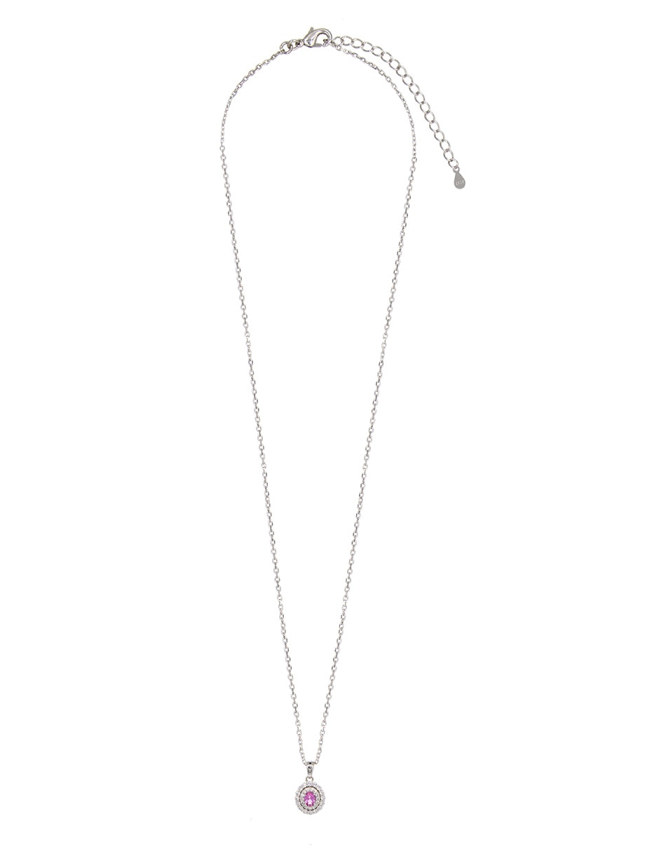 Collar con dije ovalado Pavé Oval de plata P 925 2