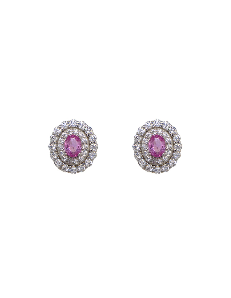 Broqueles de plata P925 con acabado pavé zirconia