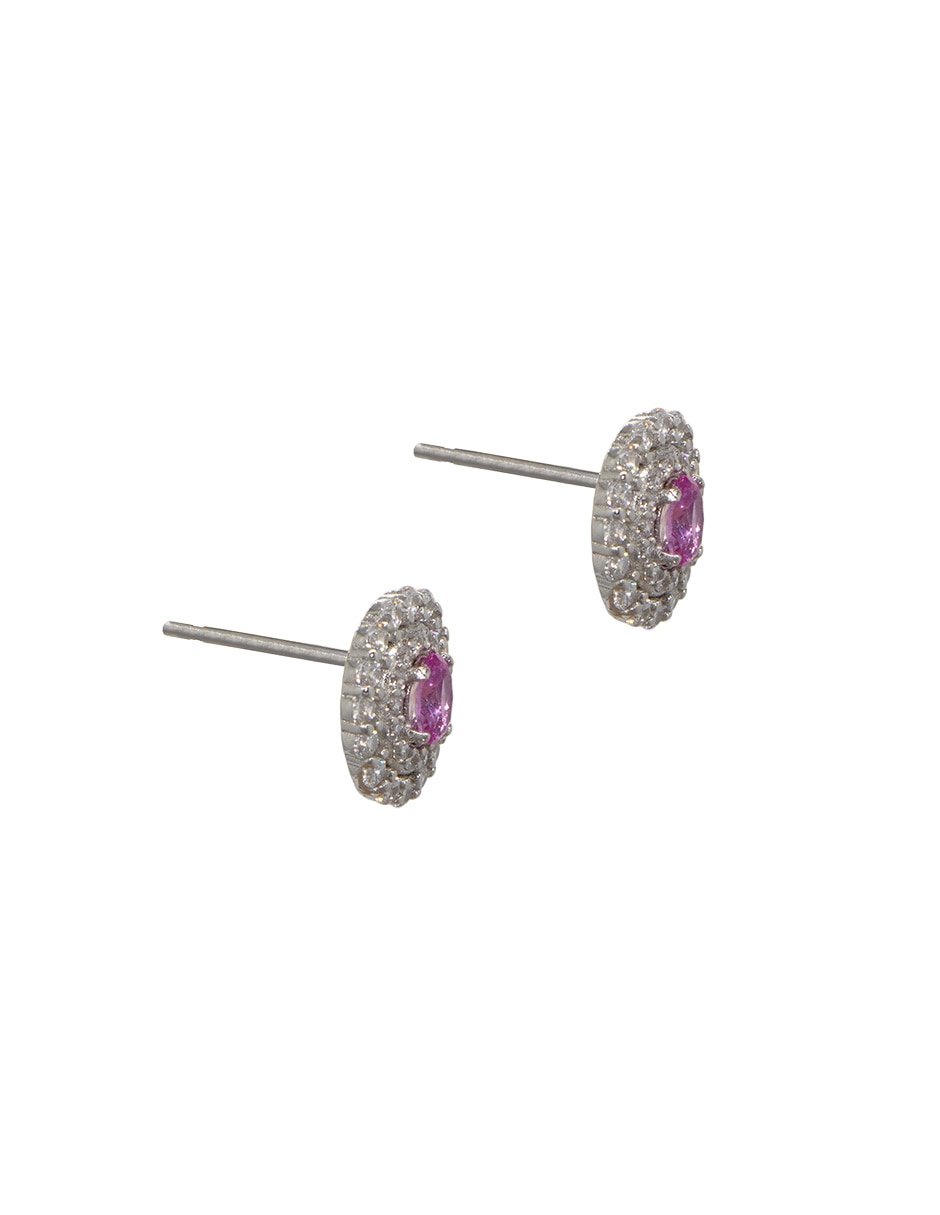 Broqueles de plata P925 con acabado pavé zirconia 2