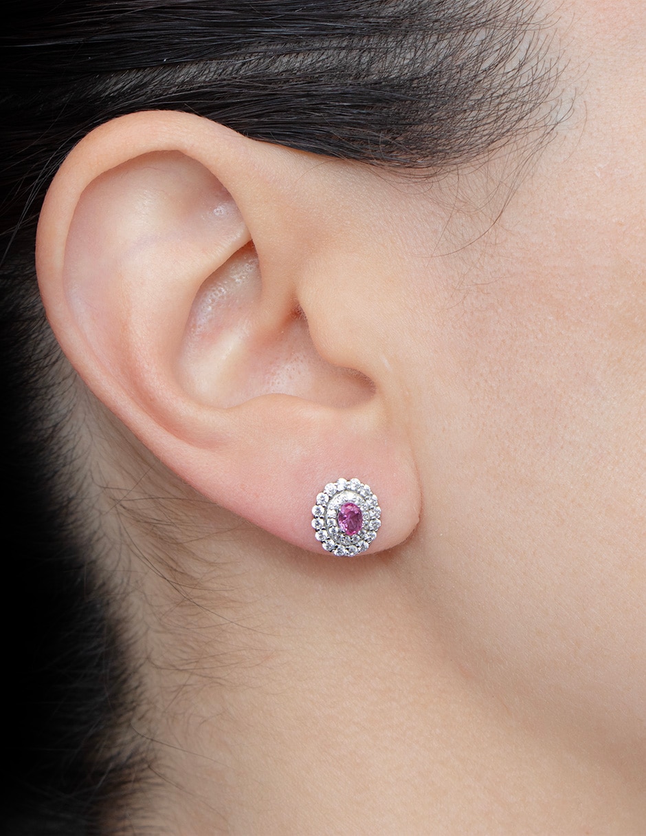 Broqueles de plata P925 con acabado pavé zirconia 4