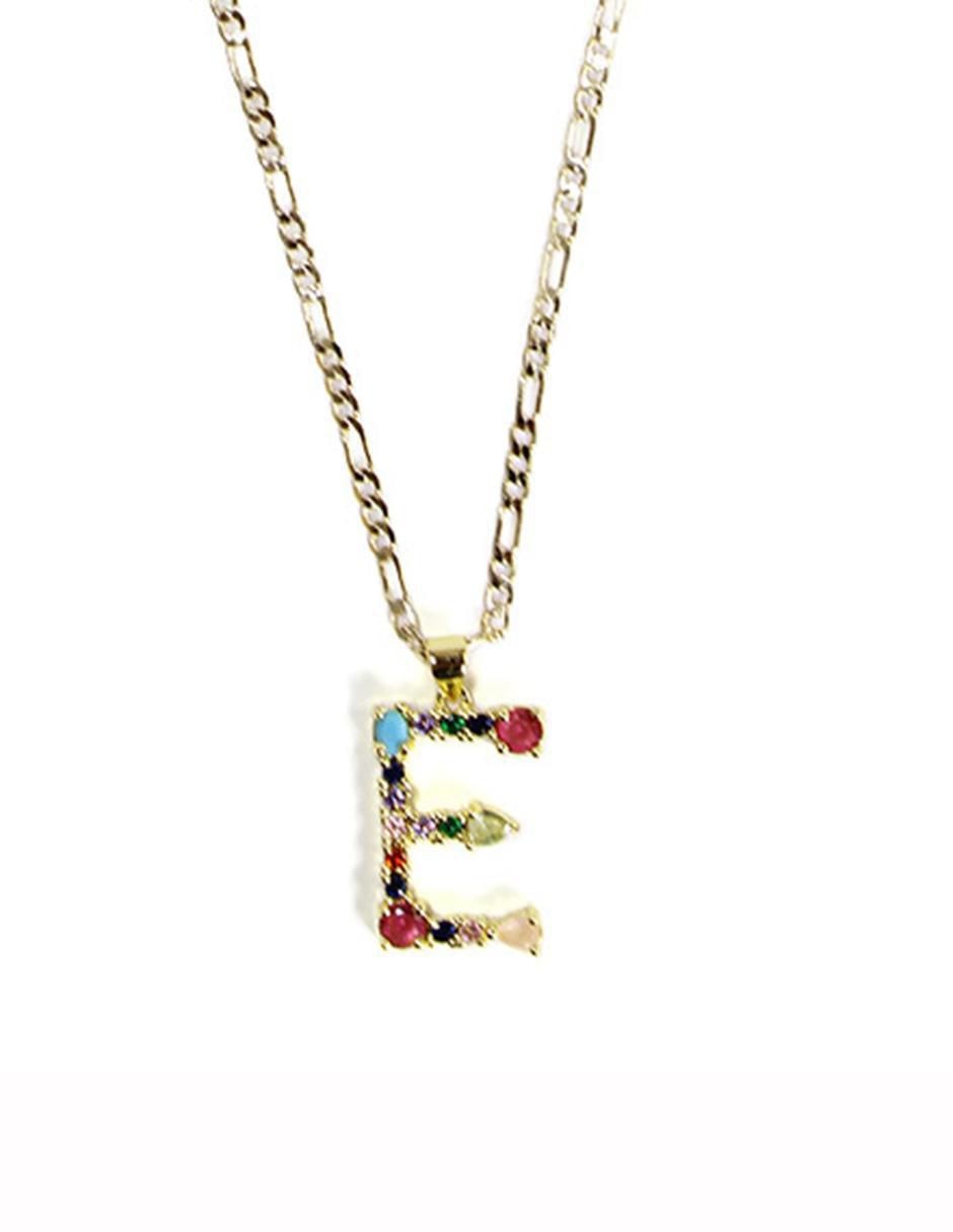 Collar con dije de letras de oro laminado 10 K