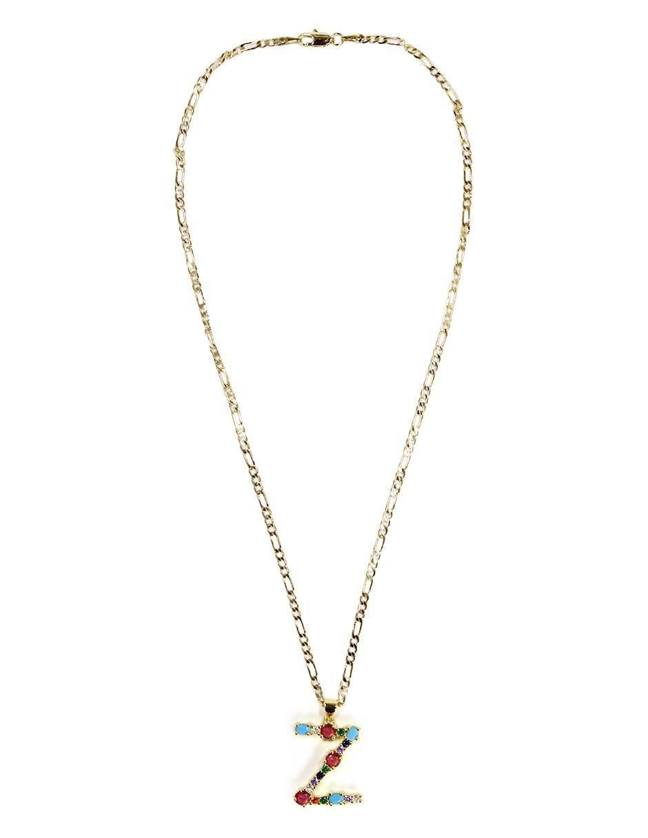 Collar con dije de letras de oro laminado 10 K 7