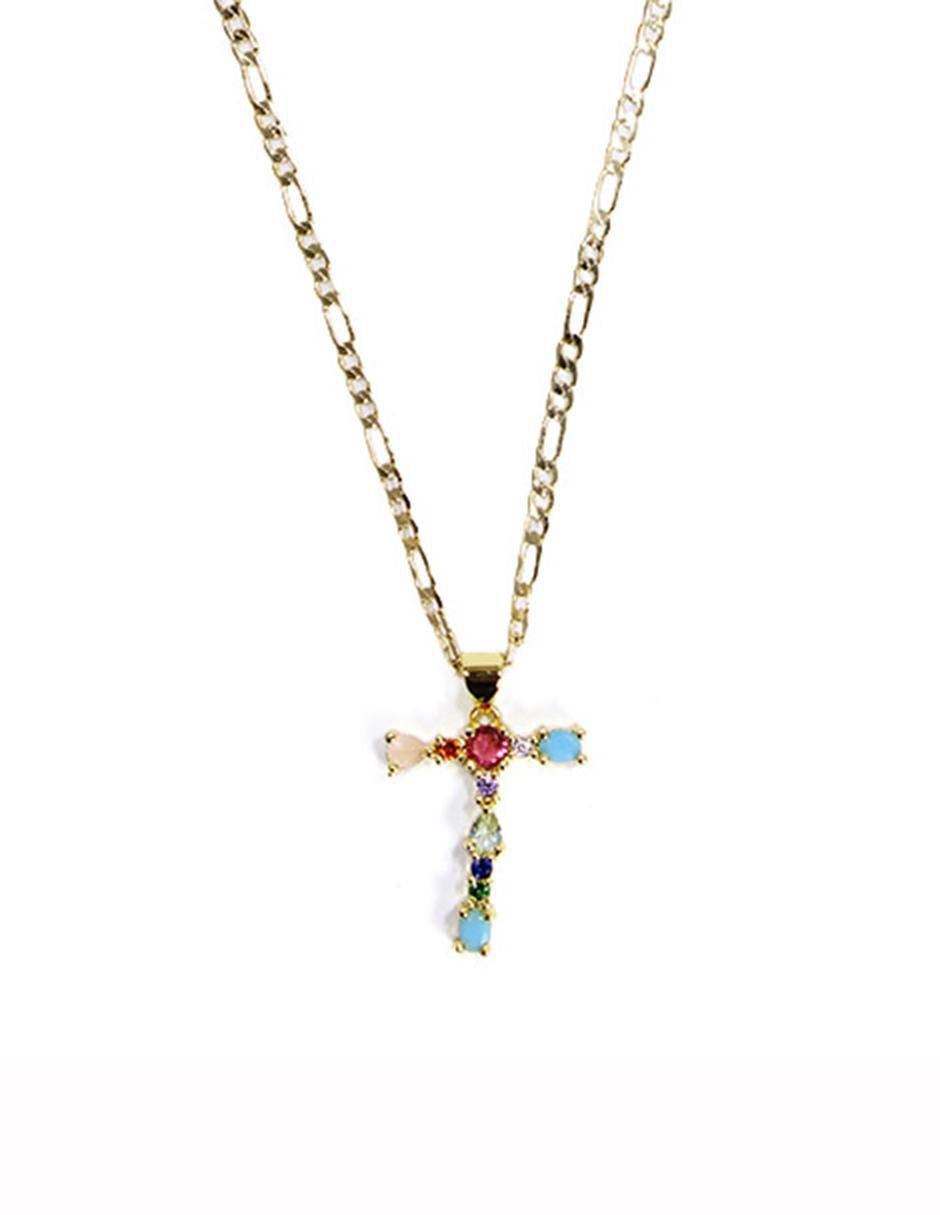 Collar con dije de letras de oro laminado 10 K