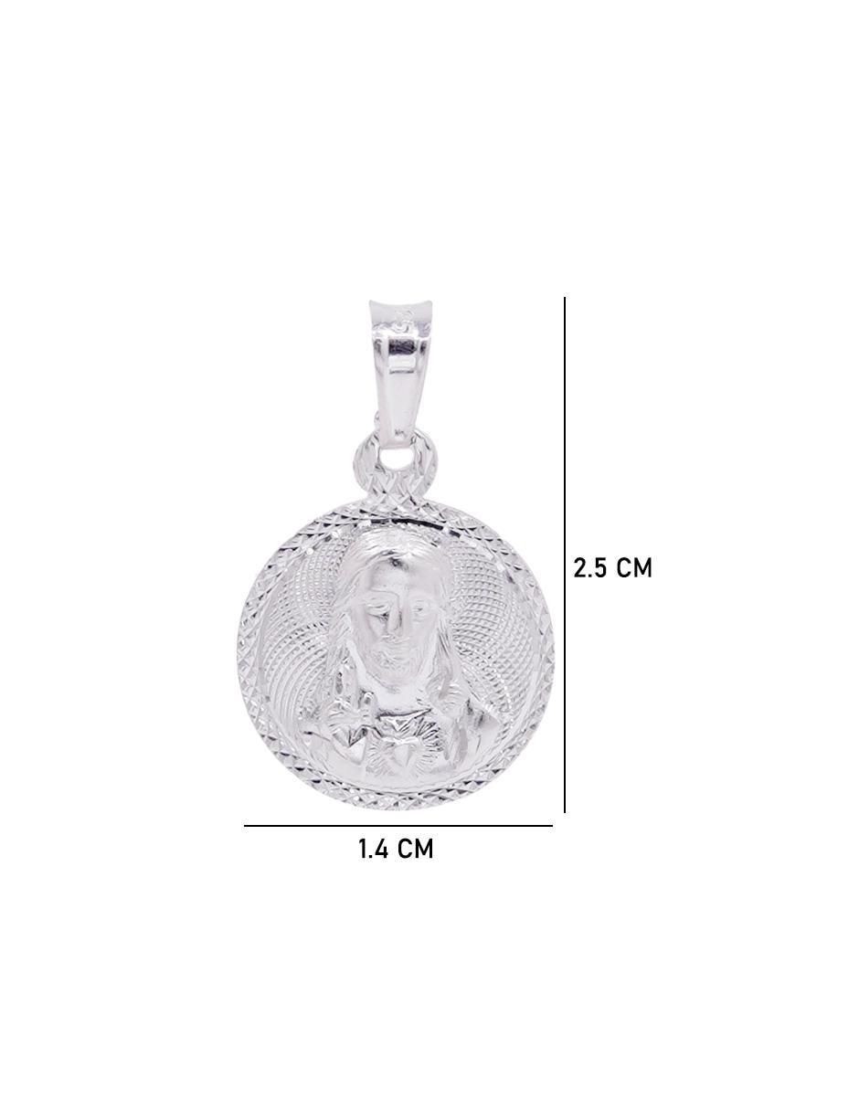 Dije circular sin colección jesucristo de plata P 925 6