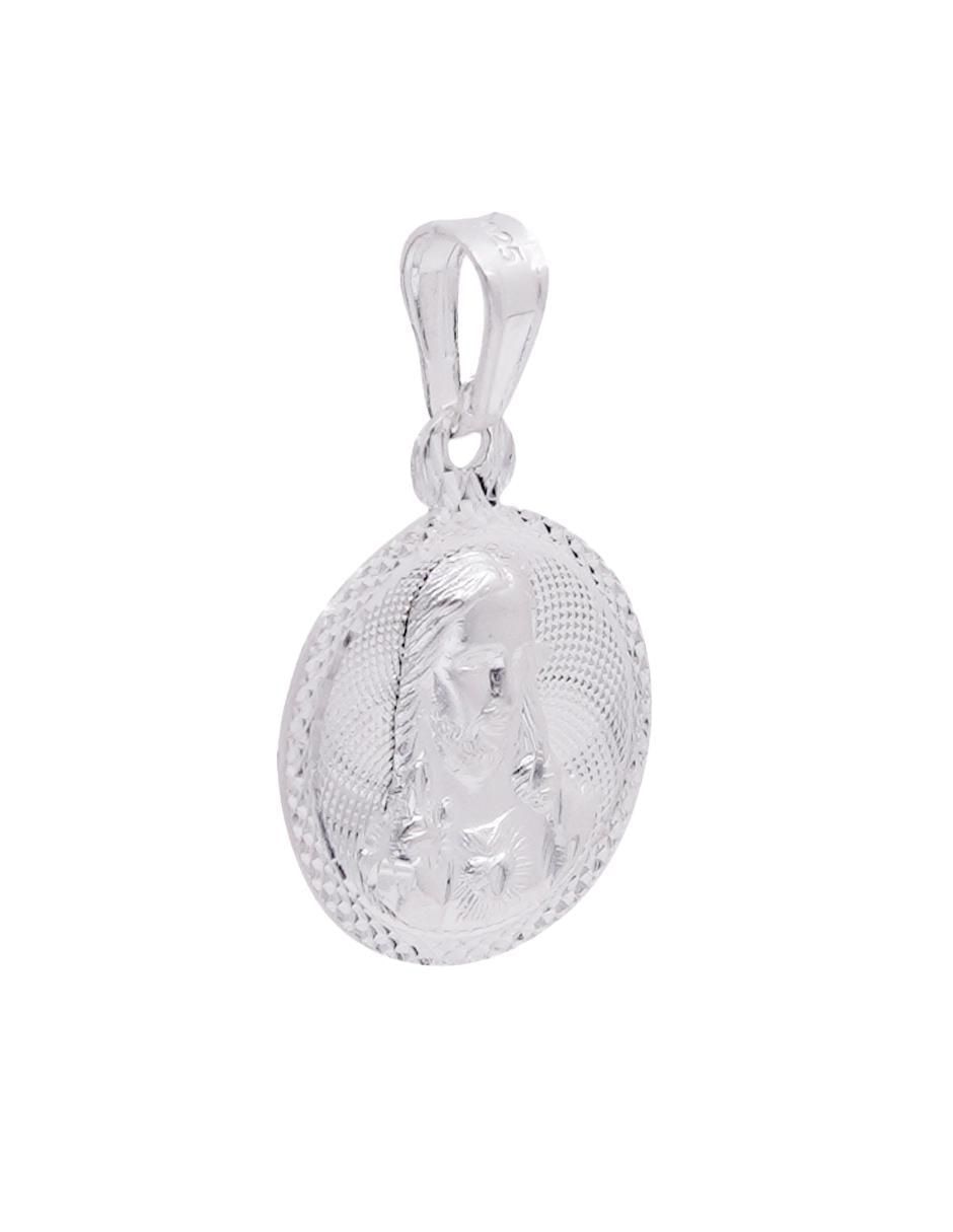 Dije circular sin colección jesucristo de plata P 925 3
