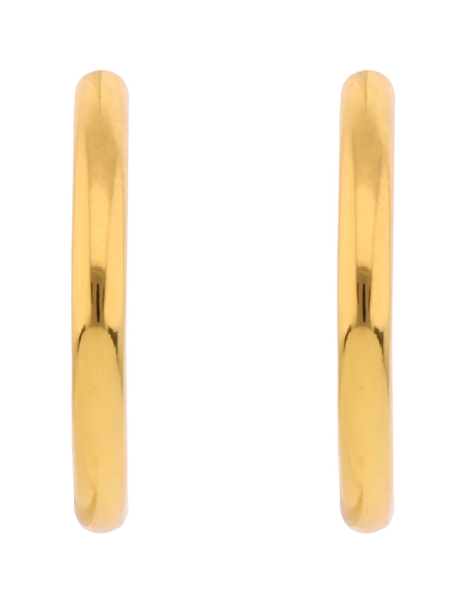 Aretes de aro redondos con acabado brillante 3