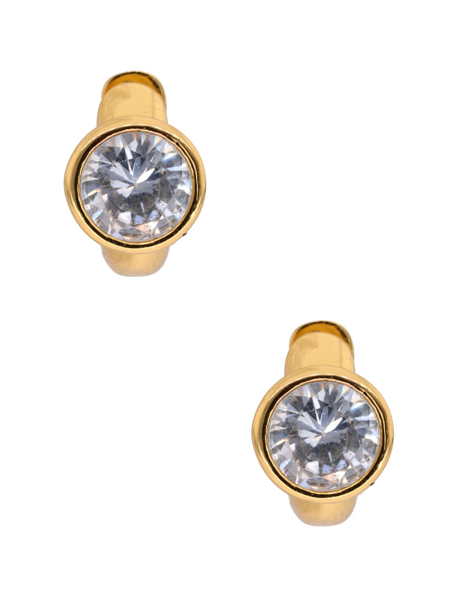 Aretes huggies redondos con acabado pavé zirconia