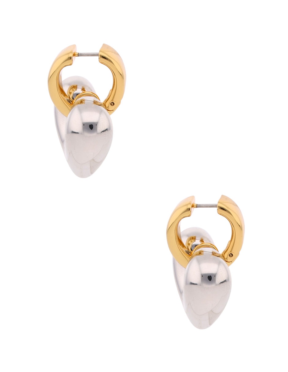 Aretes cortos de corazón con acabado brillante 3