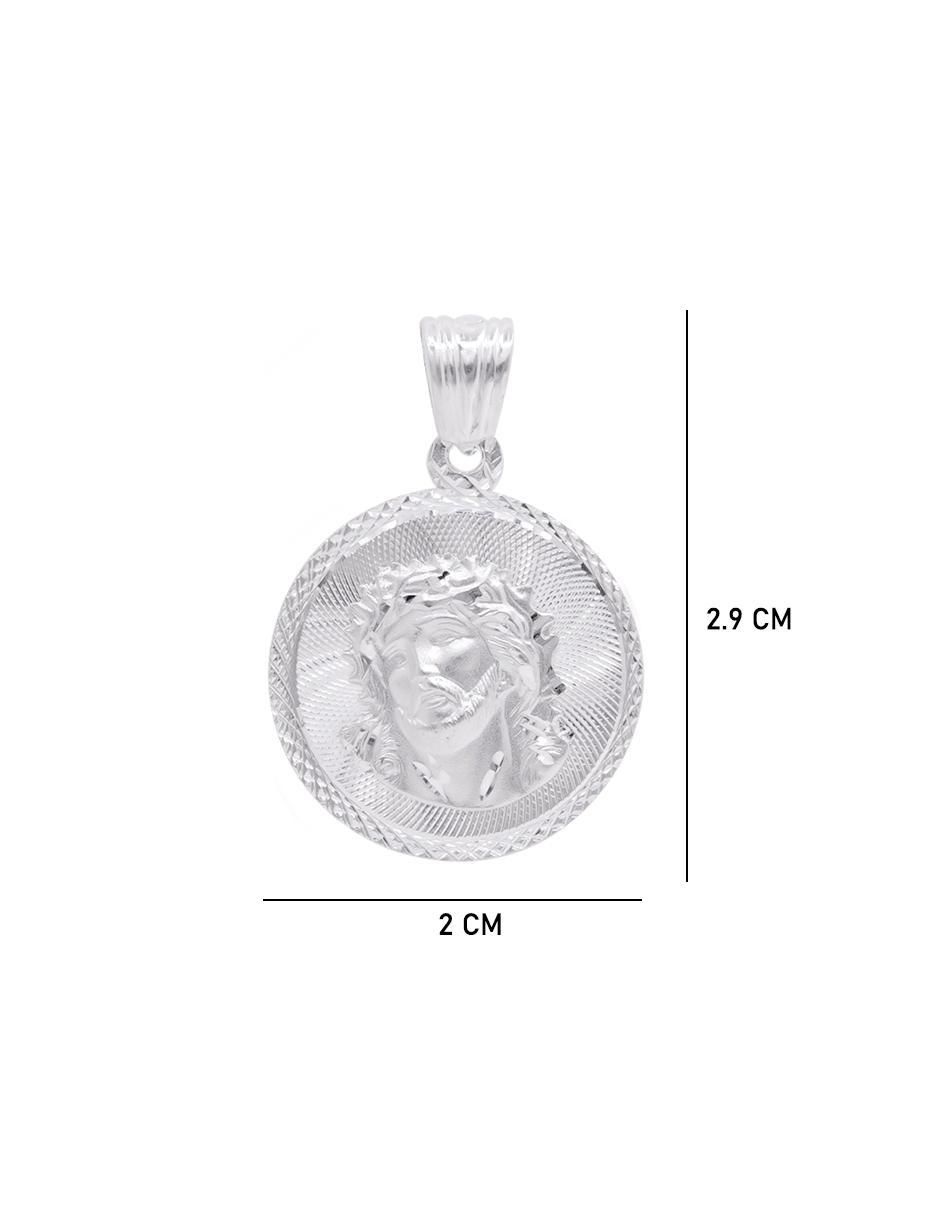 Dije redondo jesucristo de plata P 925 6