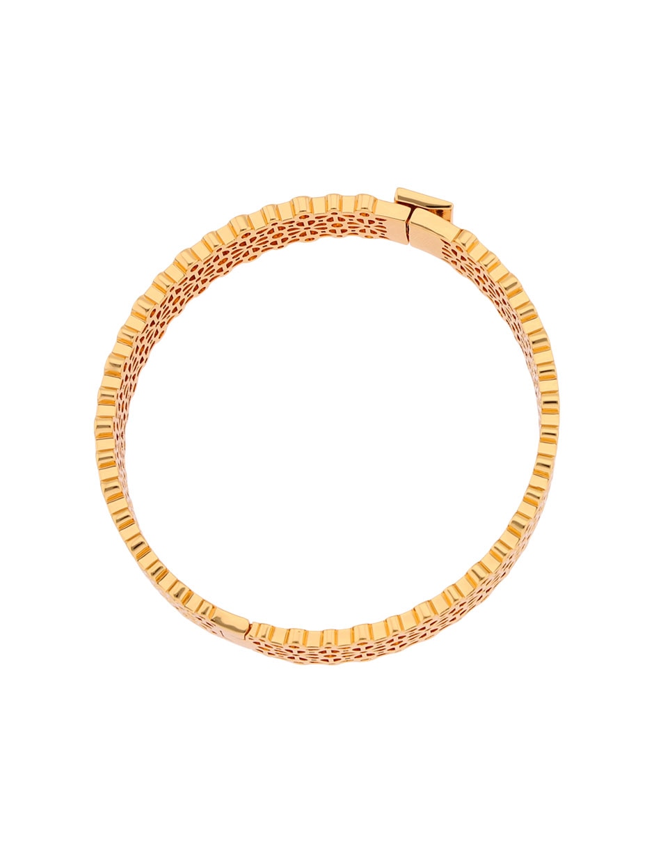 Brazalete con zirconia cúbica acabado pulido