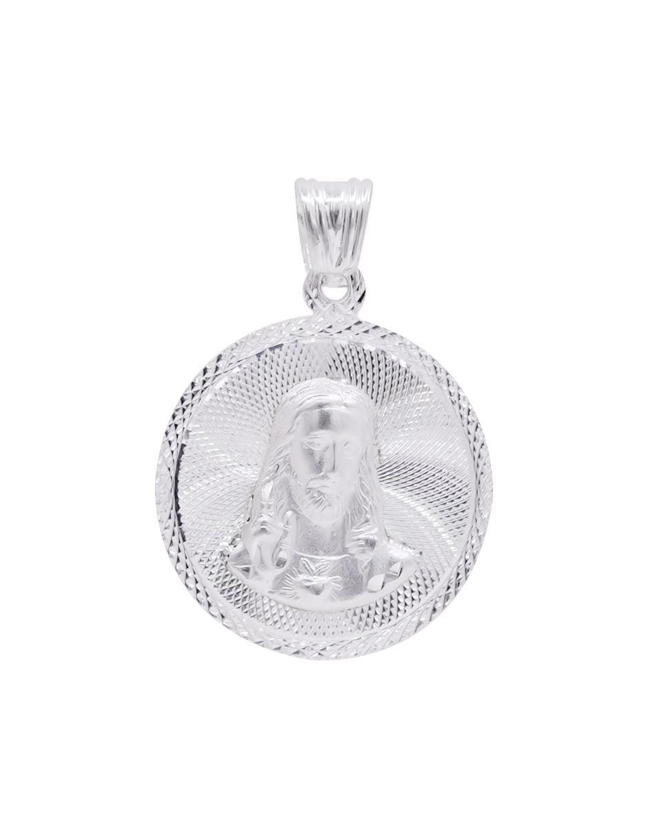 Dije redondo sin colección jesucristo de plata P 925