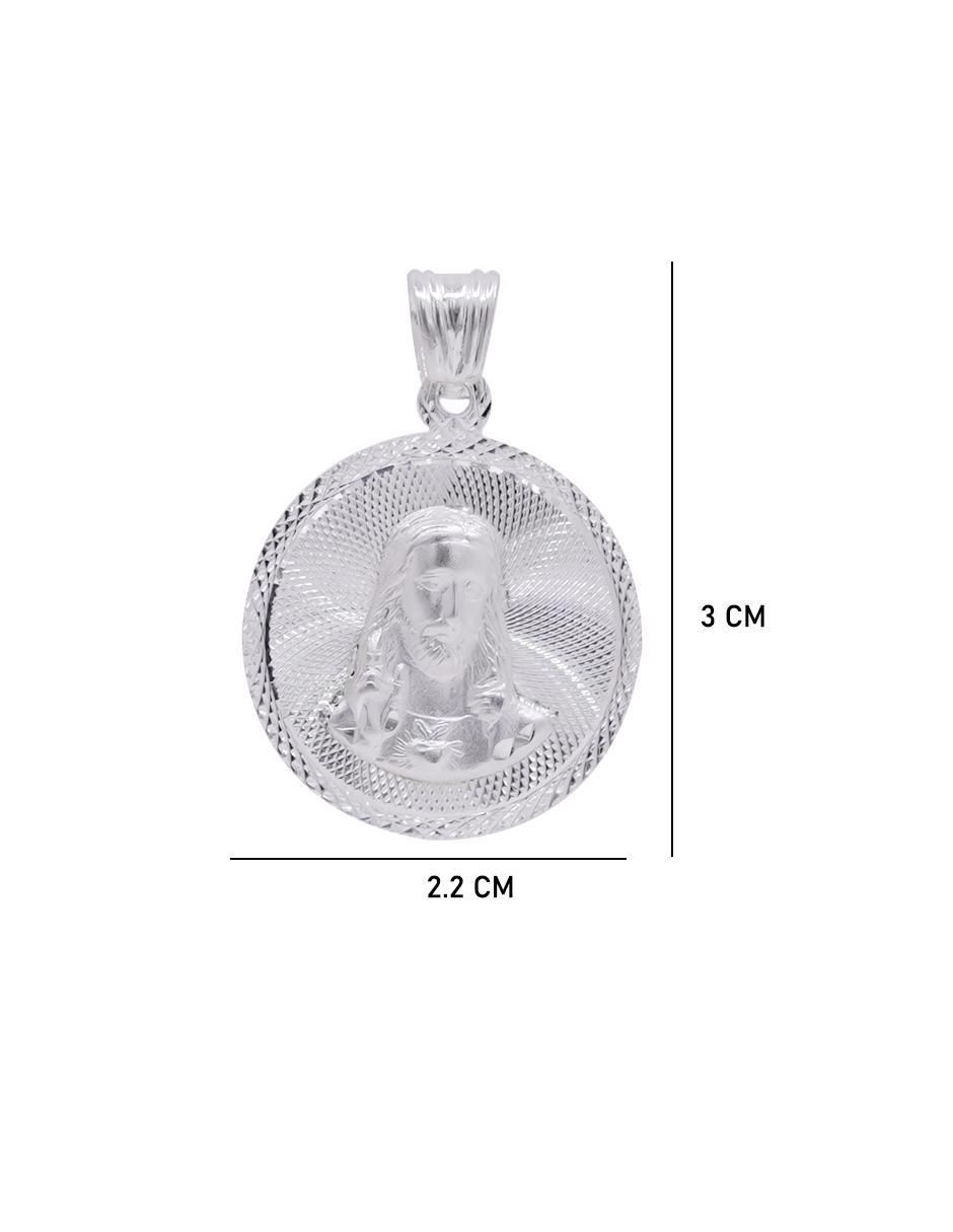 Dije redondo sin colección jesucristo de plata P 925 6