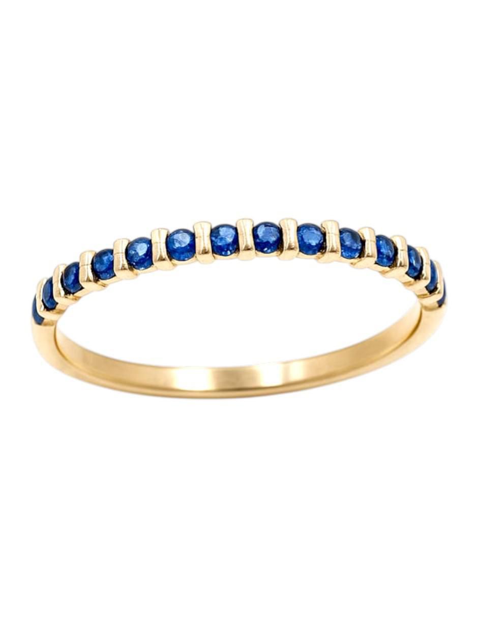 Anillo multi gemas circular 14 k de oro amarillo zirconia pulido 3