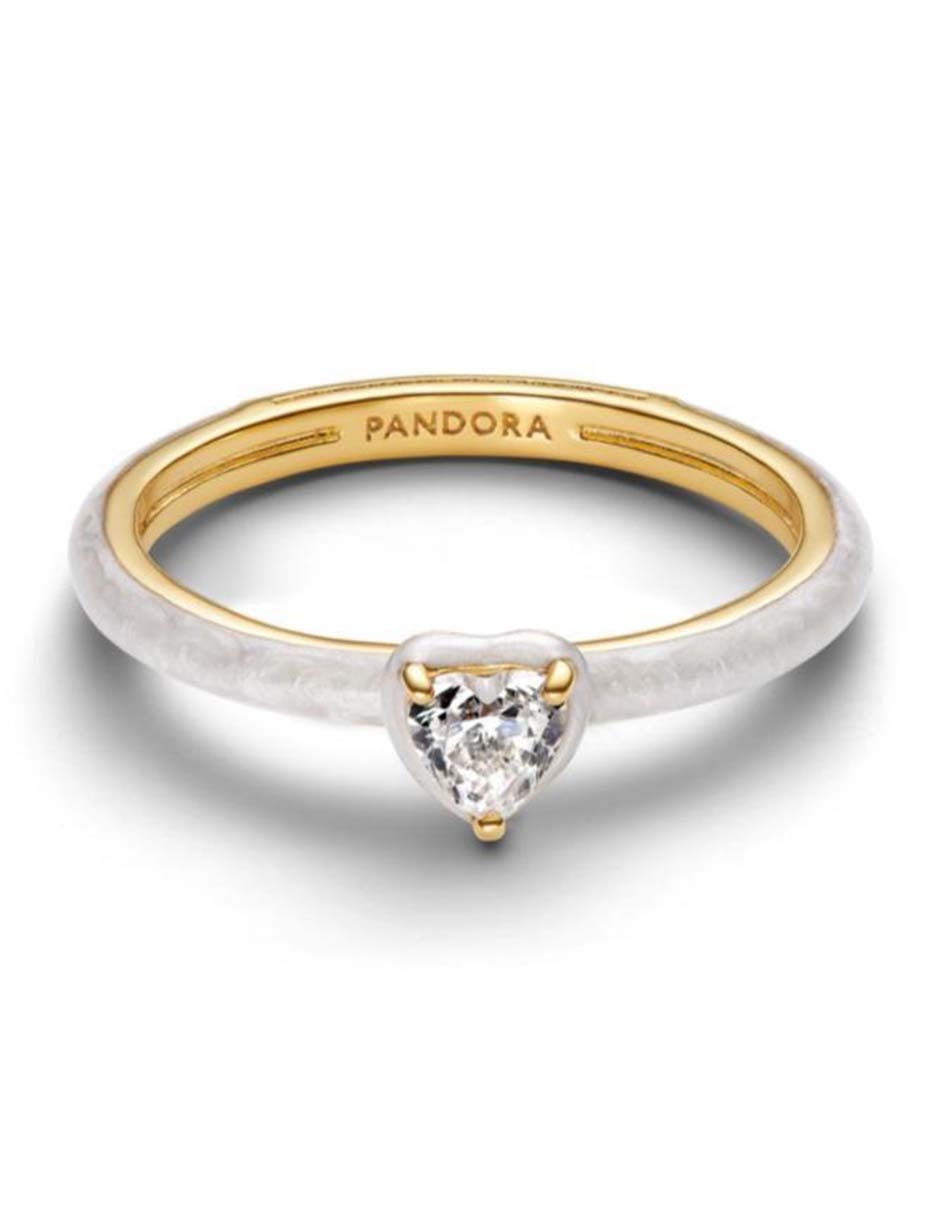 Anillo de corazón Pandora ME de plata P 925 zirconia cúbica con acabado baño de oro 2