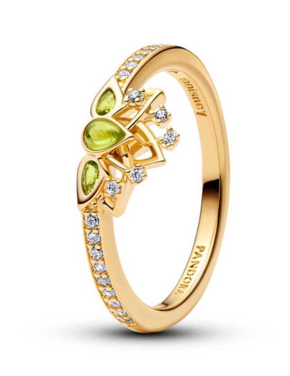 Anillo de corona Disney x Pandora La princesa y el sapo de plata P 925 zirconia cúbica con acabado baño de oro Anillo de corona Disney x Pandora La princesa y el sapo de plata P 925 zirconia cúbica con acabado baño de oro
